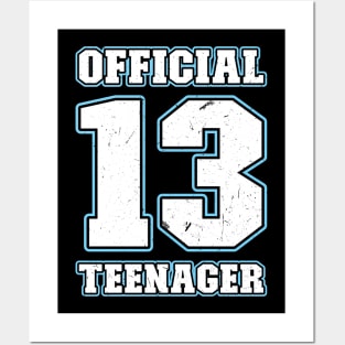 13th Birthday for Boy Official Teenager 13 Years Posters and Art